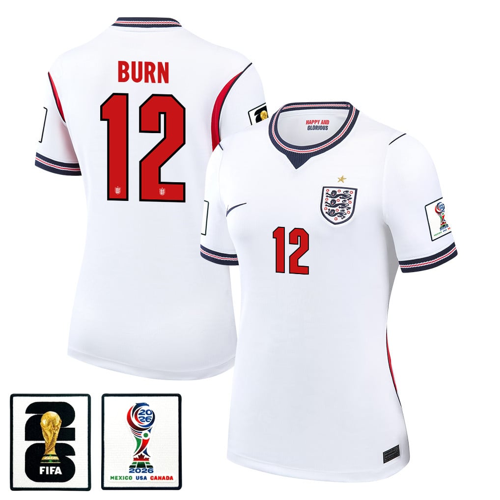 Dan Burn 12 Women's England National Team 2026 Home Jersey - White