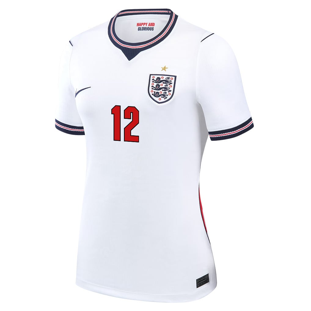 Dan Burn 12 Women's England National Team 2026 Home Jersey - White
