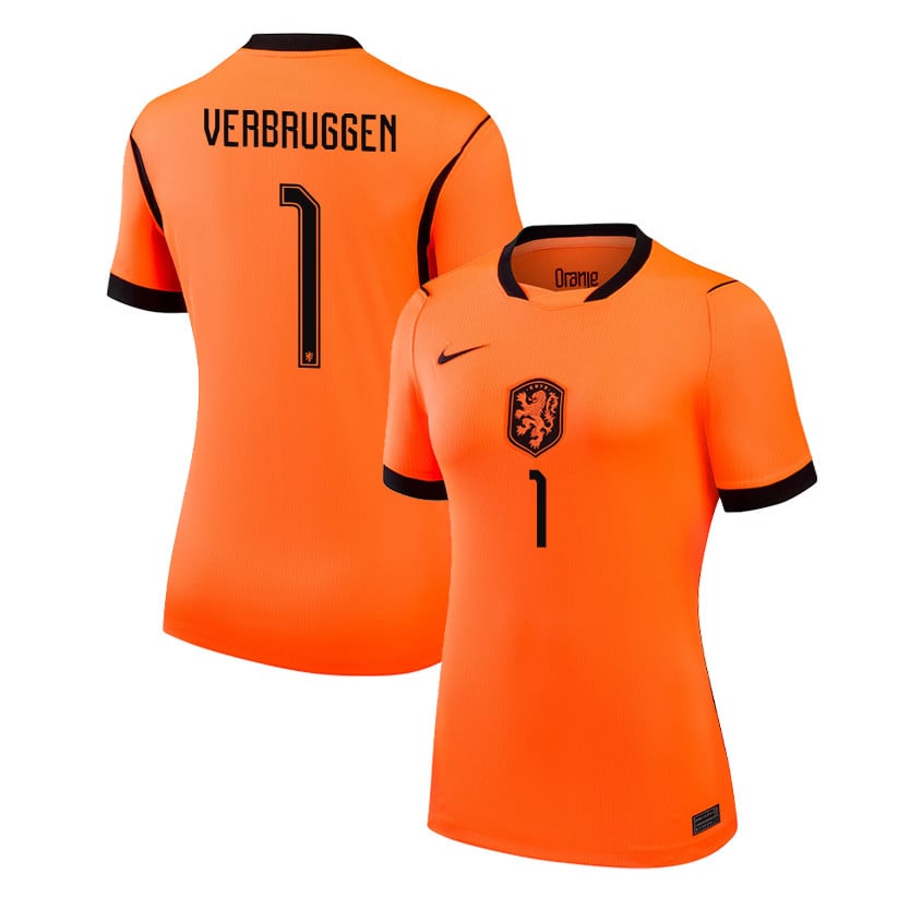Bart Verbruggen 1 Women's Netherlands National Team 2026 Home Jersey - Orange