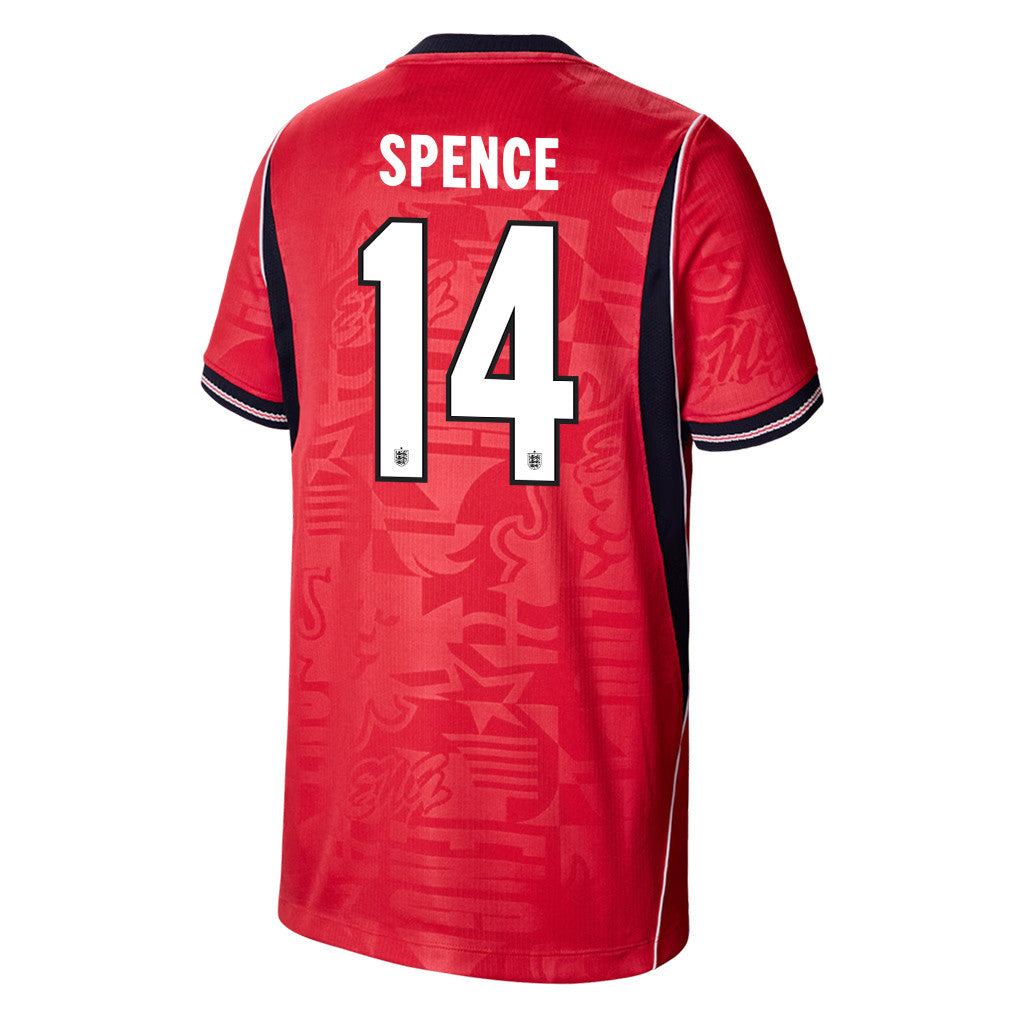 Djed Spence 14 Youth England National Team 2026 Away Jersey - Red