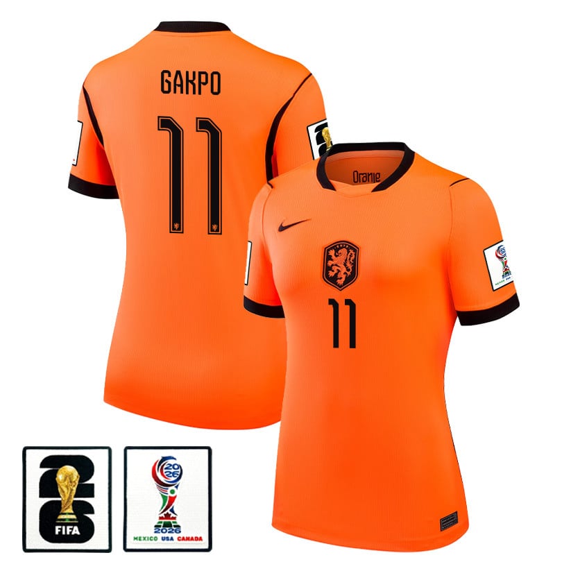 Cody Gakpo 11 Women's Netherlands National Team 2026 Home Jersey - Orange