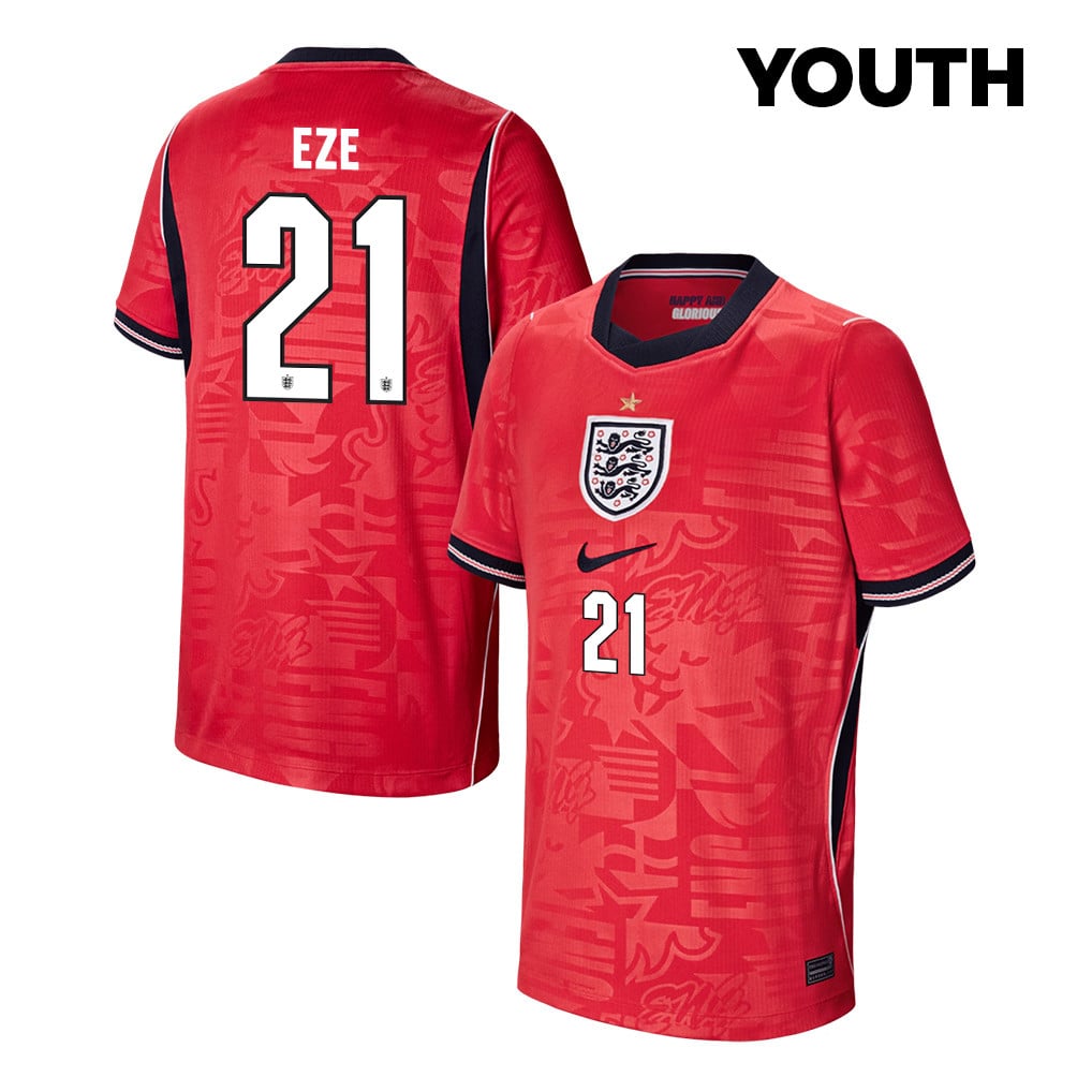 Eberechi Eze 21 Youth England National Team 2026 Away Jersey - Red