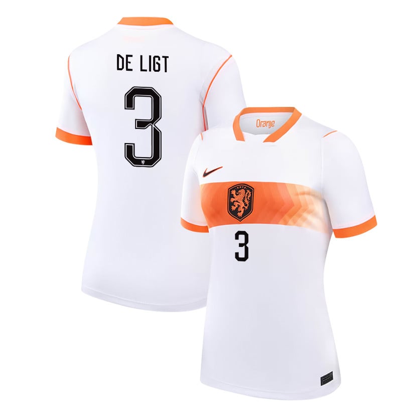 Matthijs de Ligt 3 Women's Netherlands National Team 2026 Away Jersey - White