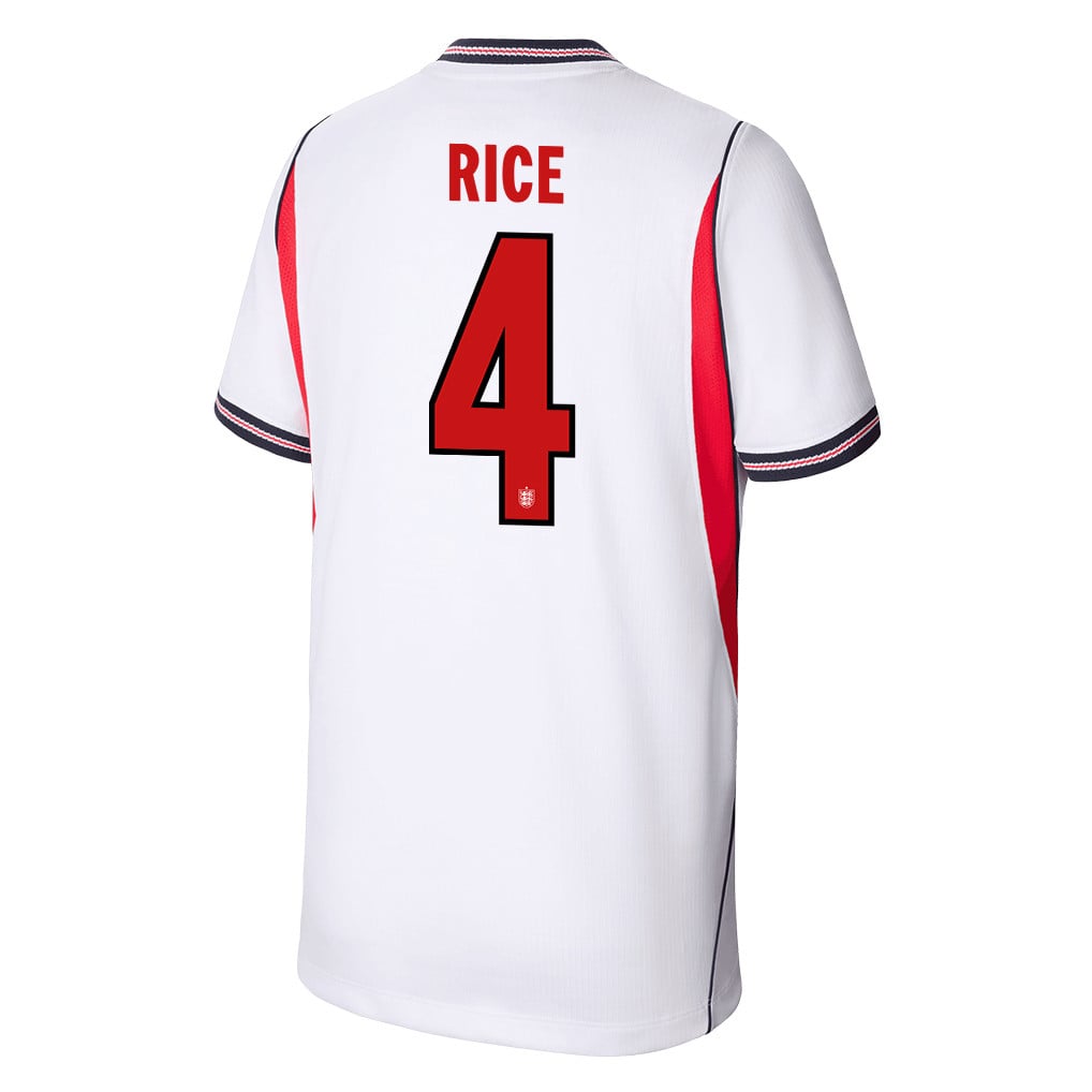 Declan Rice 4 Youth England National Team 2026 Home Jersey - White
