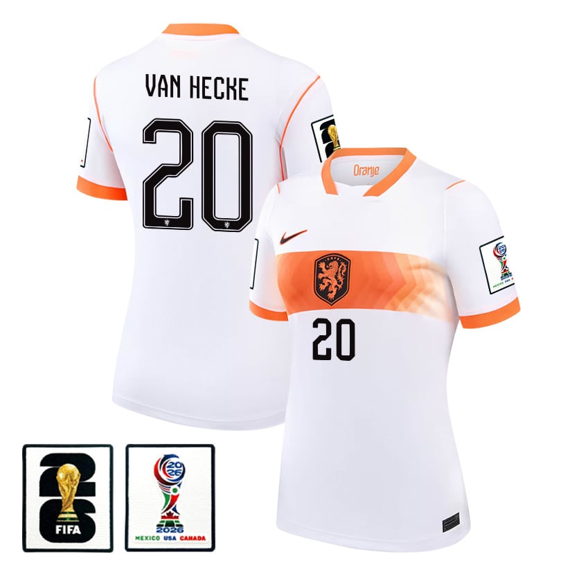Jan Paul van Hecke 20 Women's Netherlands National Team 2026 Away Jersey - White