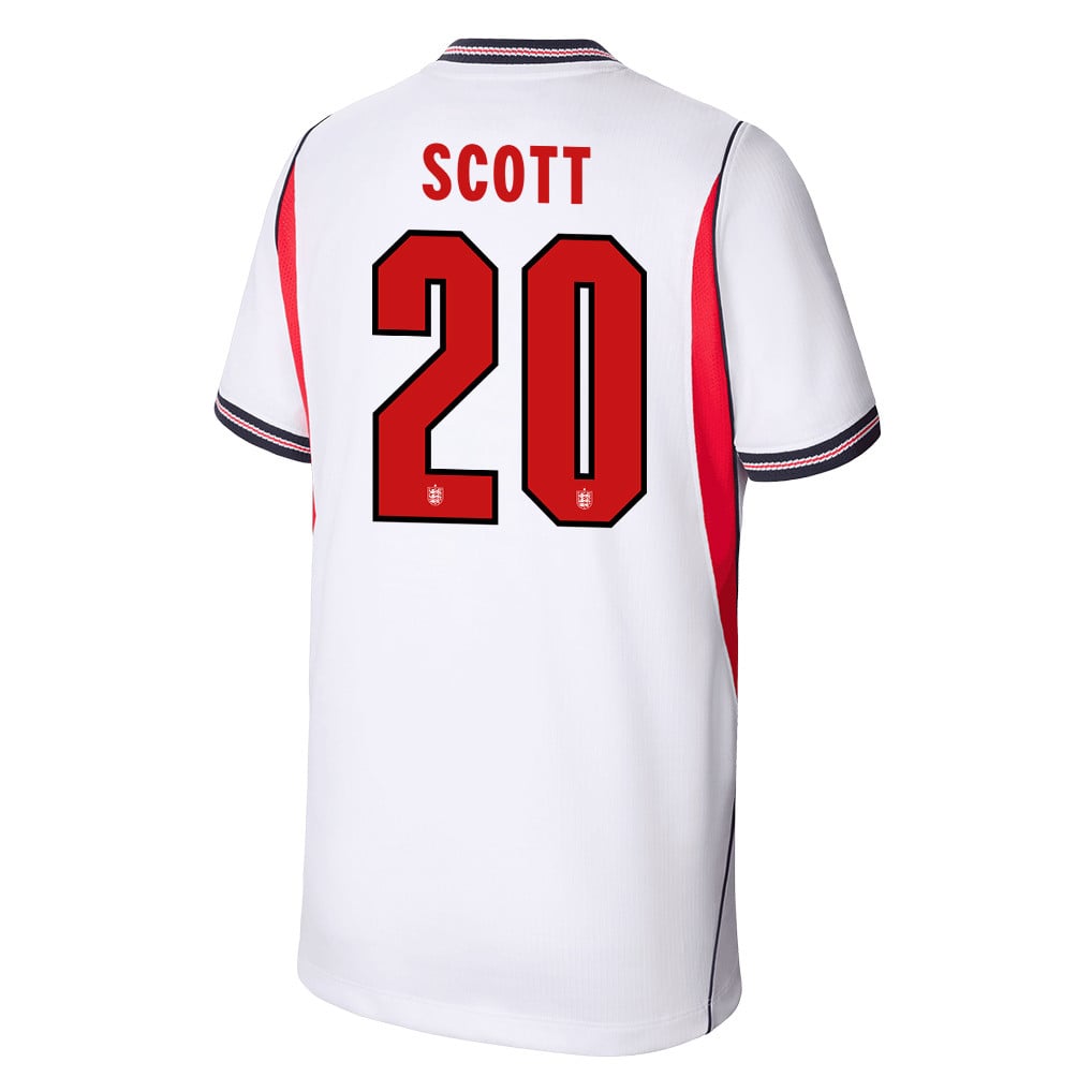 Alex Scott 20 Youth England National Team 2026 Home Jersey - White