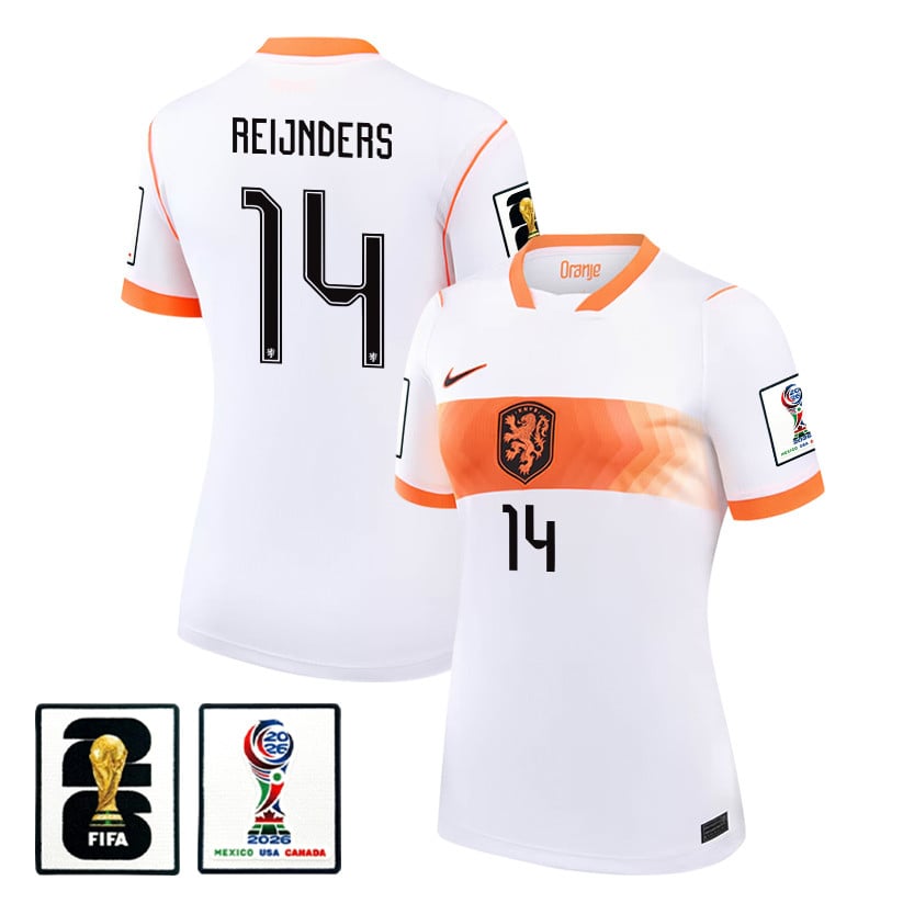 Tijjani Reijnders 14 Women's Netherlands National Team 2026 Away Jersey - White