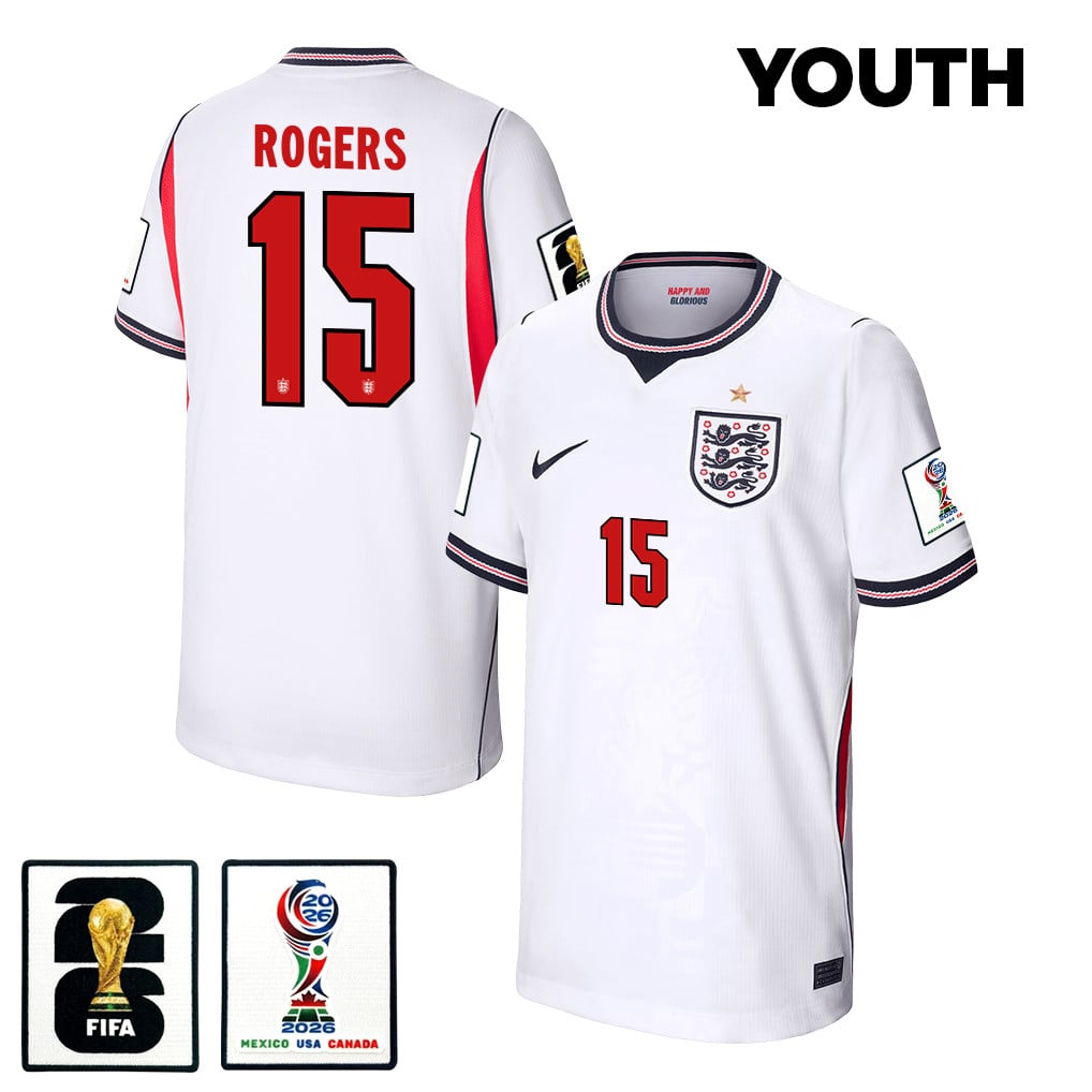 Morgan Rogers 15 Youth England National Team 2026 Home Jersey - White