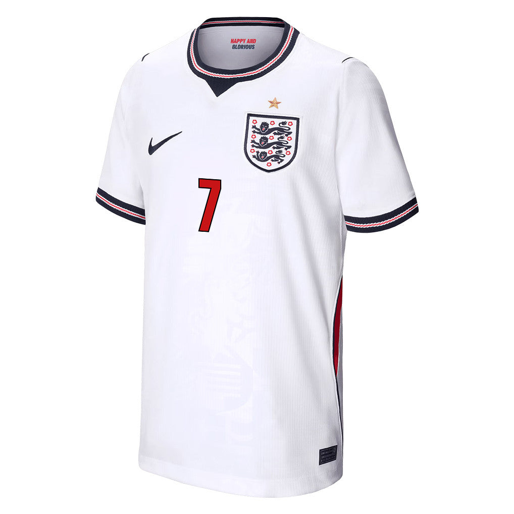 Bukayo Saka 7 Youth England National Team 2026 Home Jersey - White