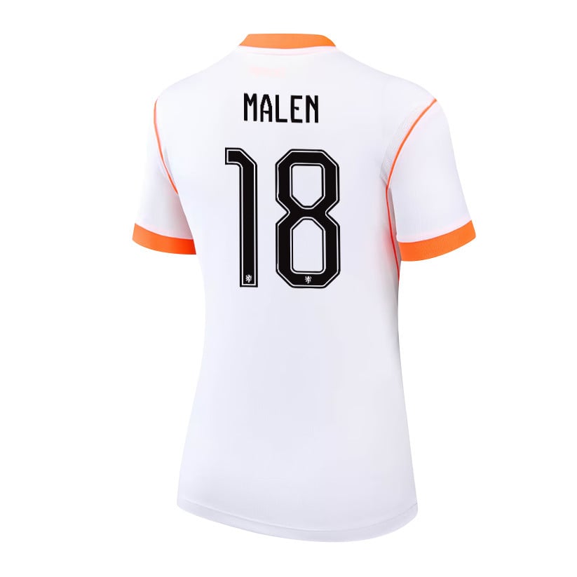 Donyell Malen 18 Women's Netherlands National Team 2026 Away Jersey - White