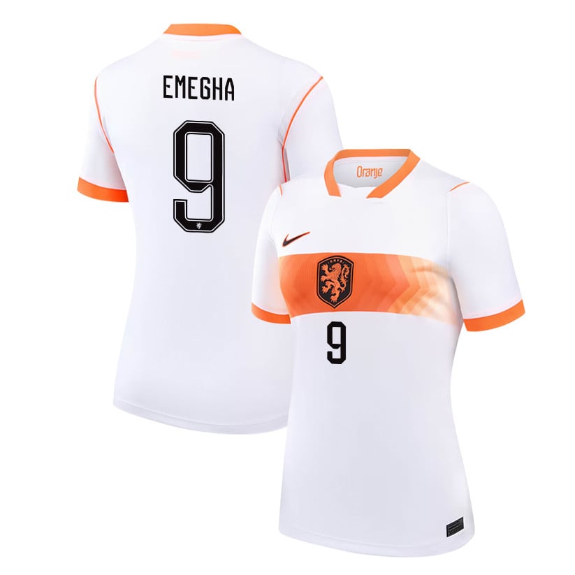 Emmanuel Emegha 9 Women's Netherlands National Team 2026 Away Jersey - White
