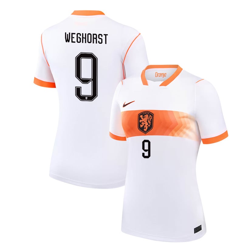 Wout Weghorst 9 Women's Netherlands National Team 2026 Away Jersey - White