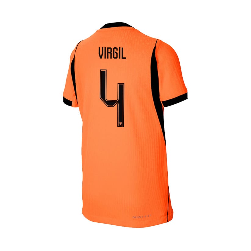 Virgil van Dijk 4 Youth Netherlands National Team 2026 Home Jersey - Orange