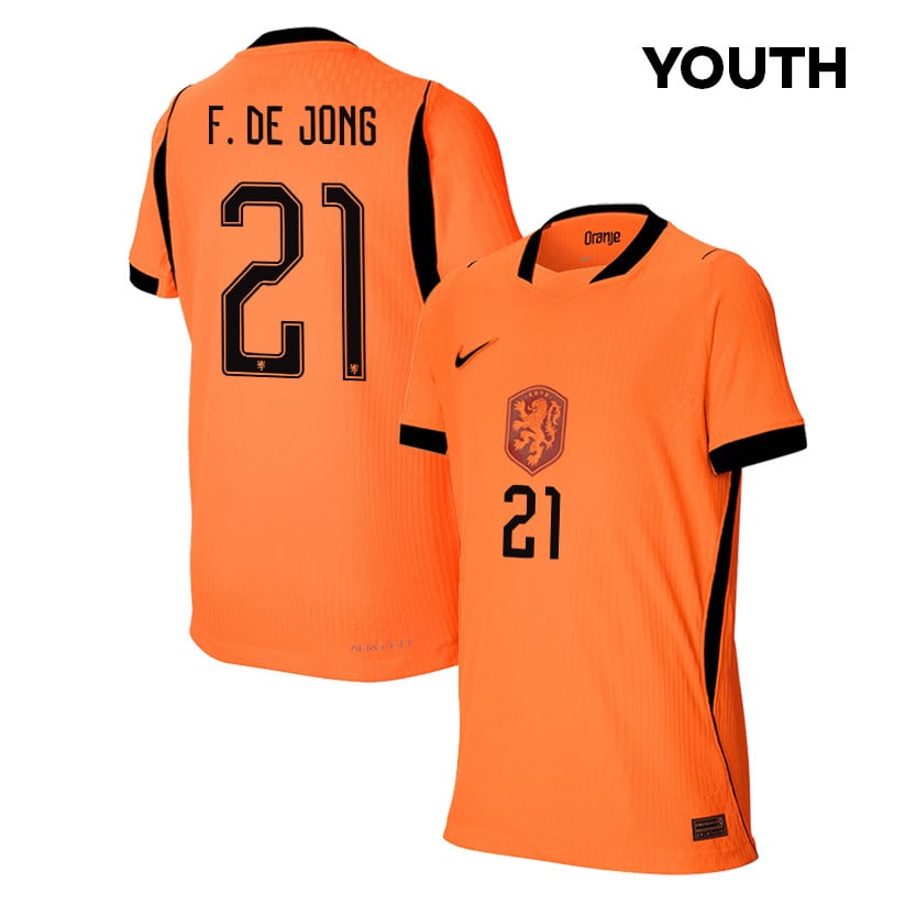 Frenkie de Jong 21 Youth Netherlands National Team 2026 Home Jersey - Orange