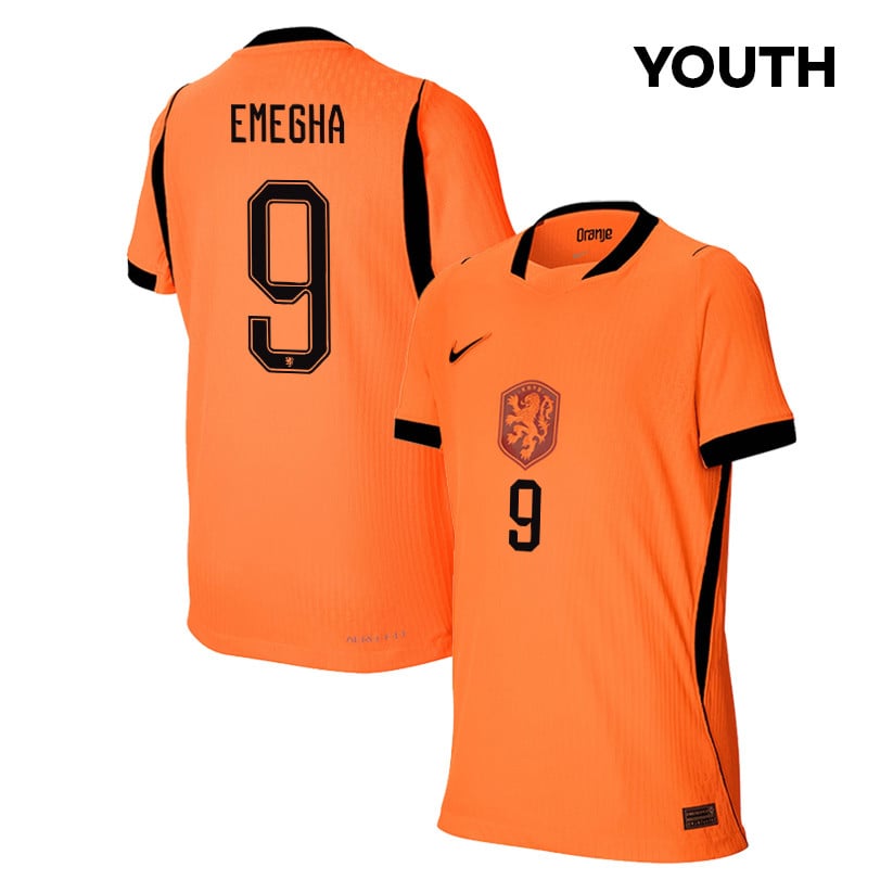 Emmanuel Emegha 9 Youth Netherlands National Team 2026 Home Jersey - Orange