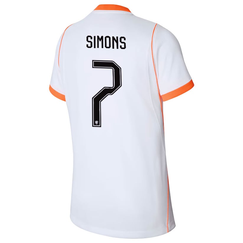Xavi Simons 7 Youth Netherlands National Team 2026 Away Jersey - White