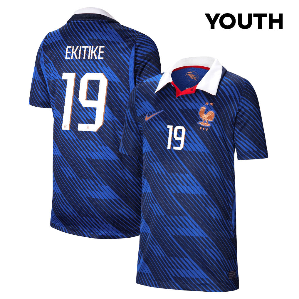 Hugo Ekitike 19 Youth France National Team 2026 Home Jersey - Blue