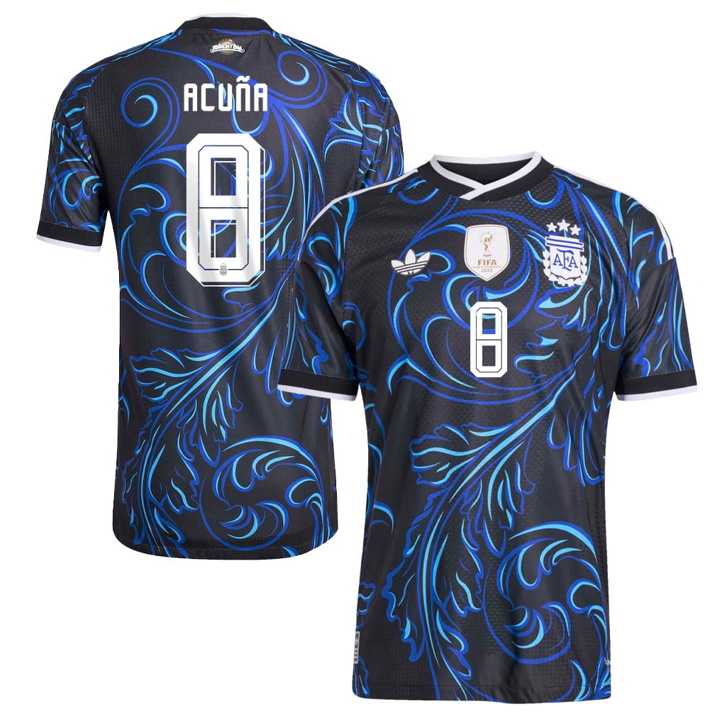 Marcos Acuña 8 Argentina National Team 2026 Away Jersey - Black, Men