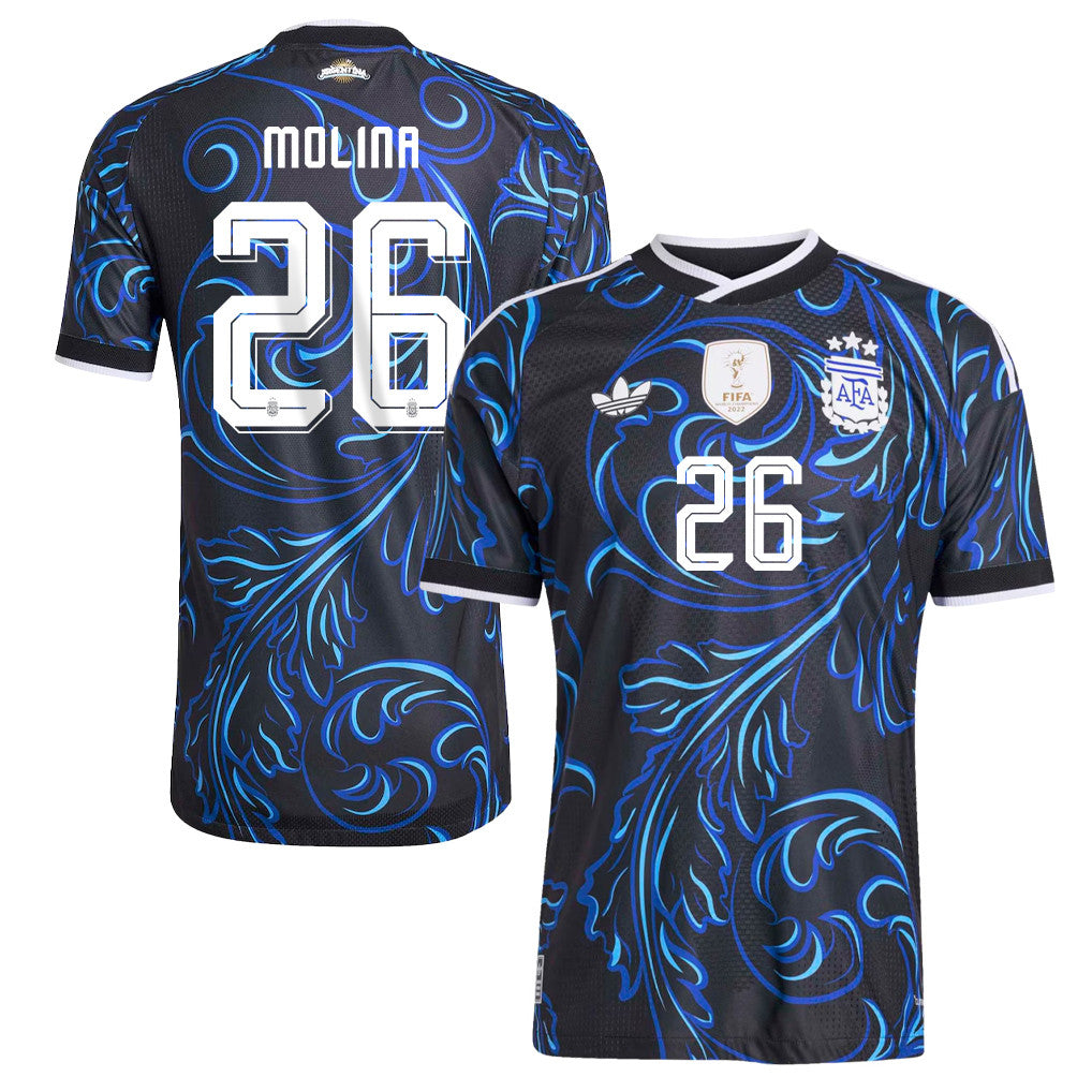 Nahuel Molina 26 Argentina National Team 2026 Away Jersey - Black, Men