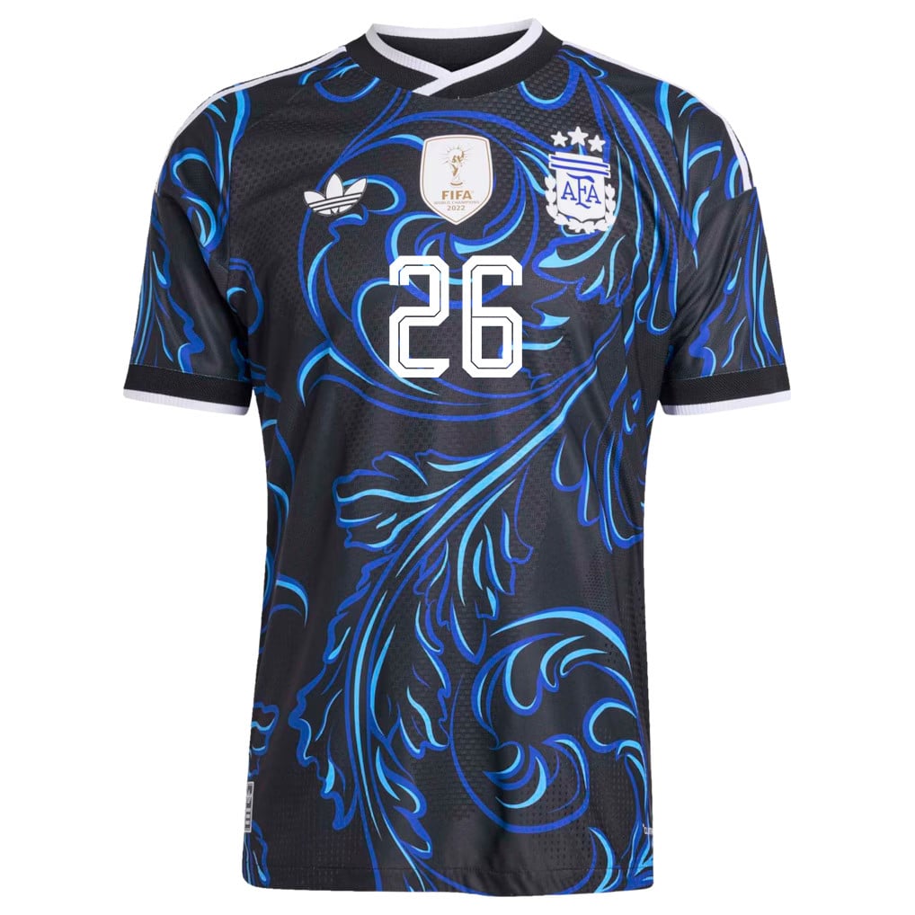 Nahuel Molina 26 Argentina National Team 2026 x World Cup Patch Away Jersey - Black, Men