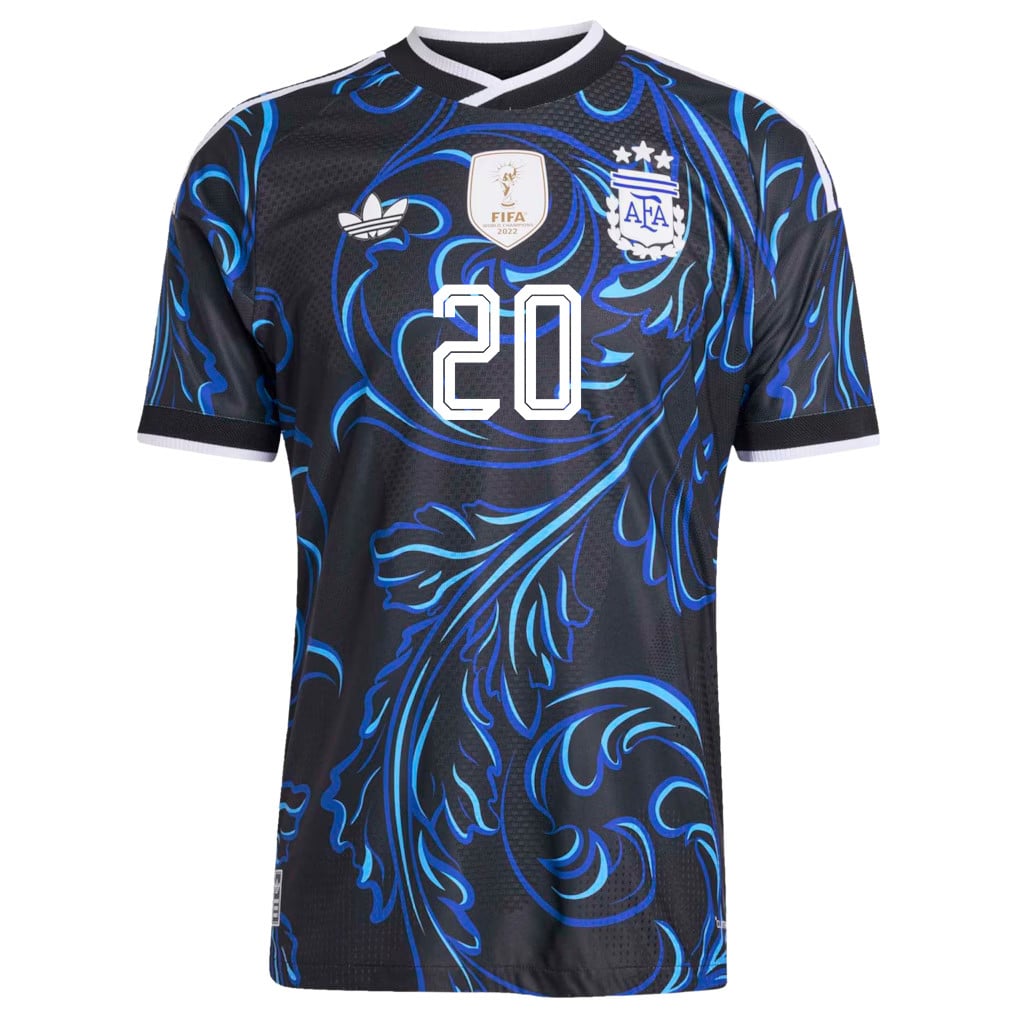 Alexis Mac Allister 20 Argentina National Team 2026 x World Cup Patch Away Jersey - Black, Men
