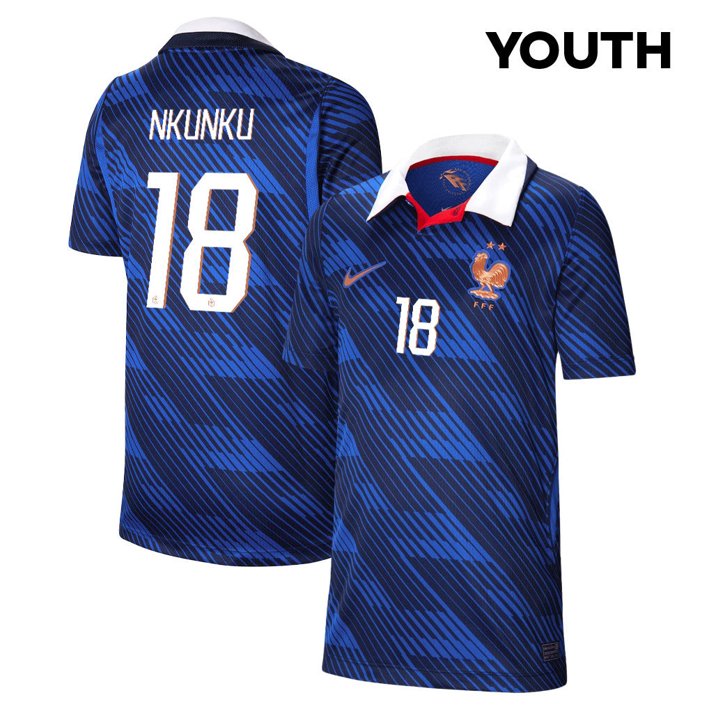 Christopher Nkunku 18 Youth France National Team 2026 Home Jersey - Blue