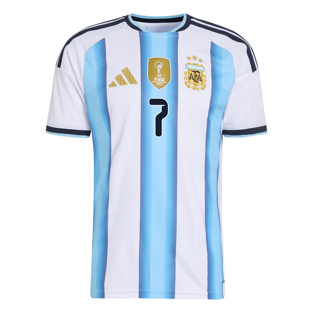 Rodrigo De Paul 7 Argentina National Team 2026 Home Jersey - White, Men