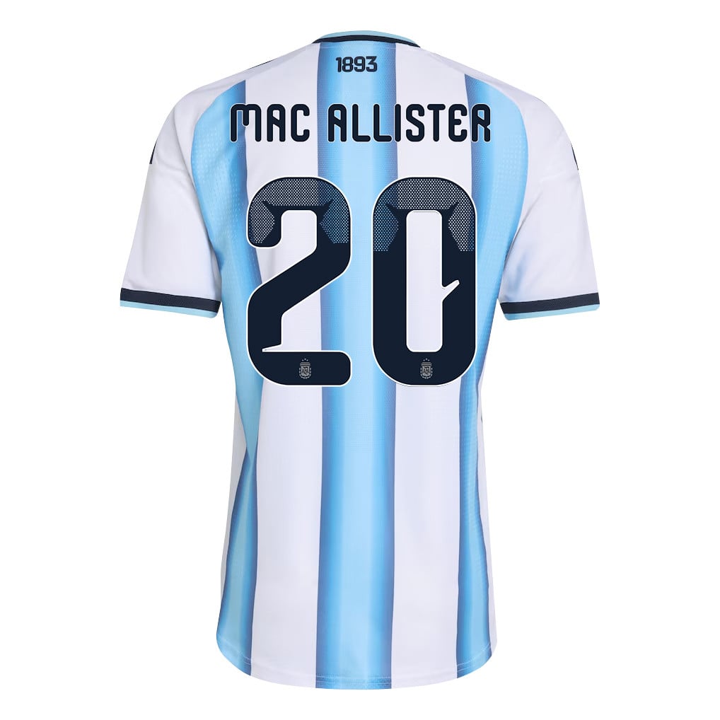 Alexis Mac Allister 20 Argentina National Team 2026 x World Cup Patch Home Jersey - White, Men