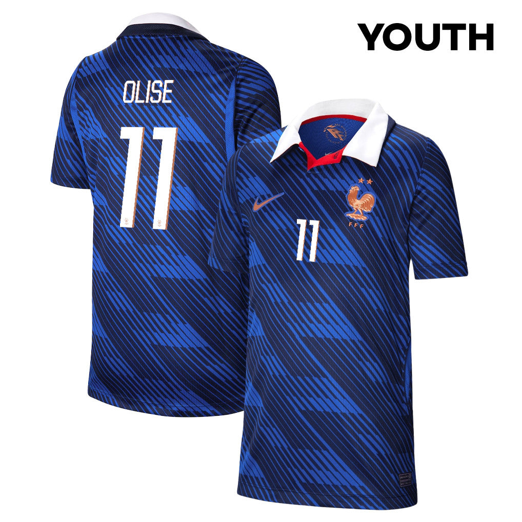 Michael Olise 11 Youth France National Team 2026 Home Jersey - Blue