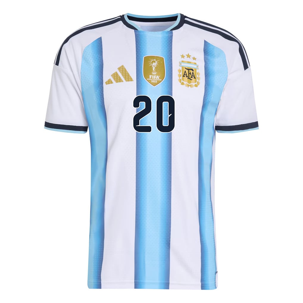 Franco Mastantuono 20 Argentina National Team 2026 x World Cup Patch Home Jersey - White, Men