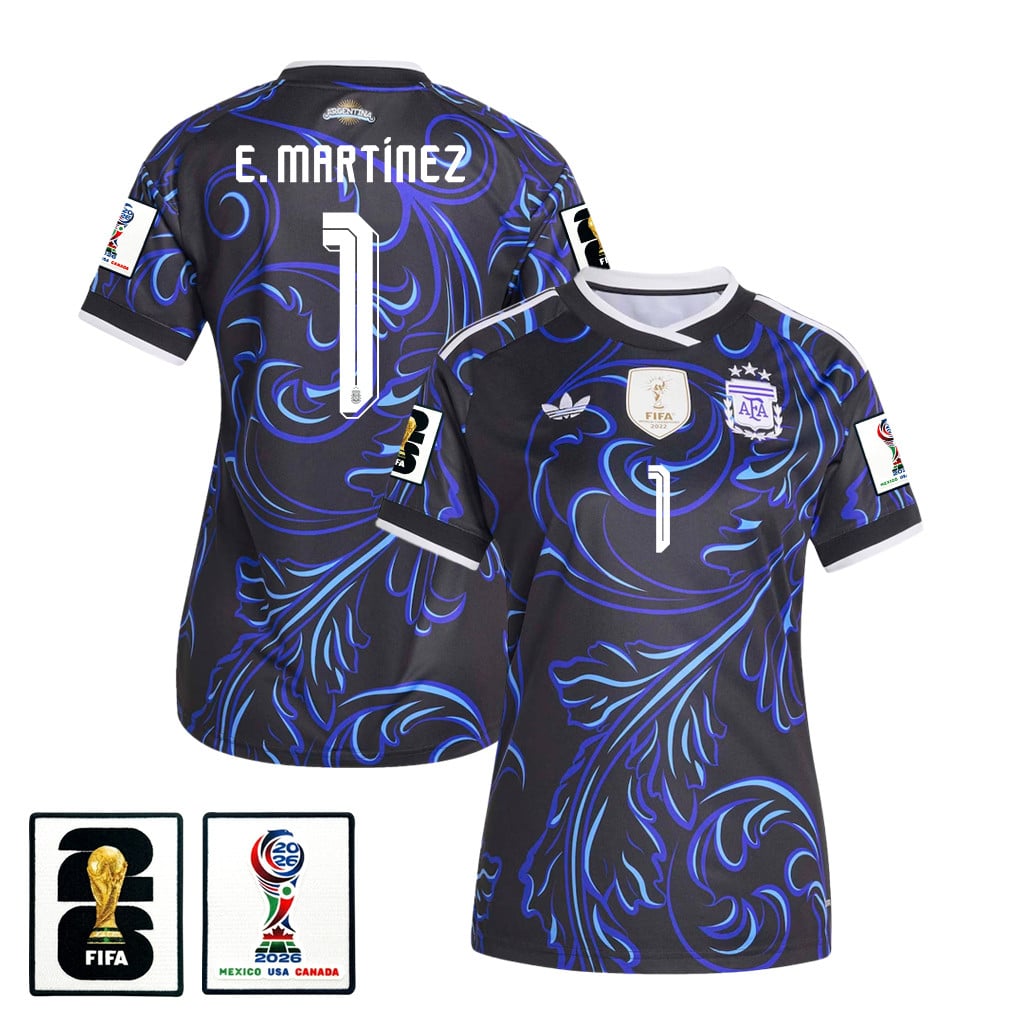 Emiliano Martínez 1 Women's Argentina National Team 2026 Away Jersey - Black