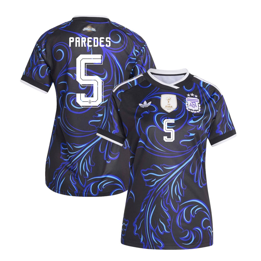 Leandro Paredes 5 Women's Argentina National Team 2026 Away Jersey - Black