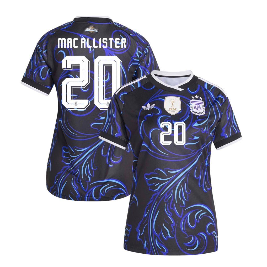 Alexis Mac Allister 20 Women's Argentina National Team 2026 Away Jersey - Black