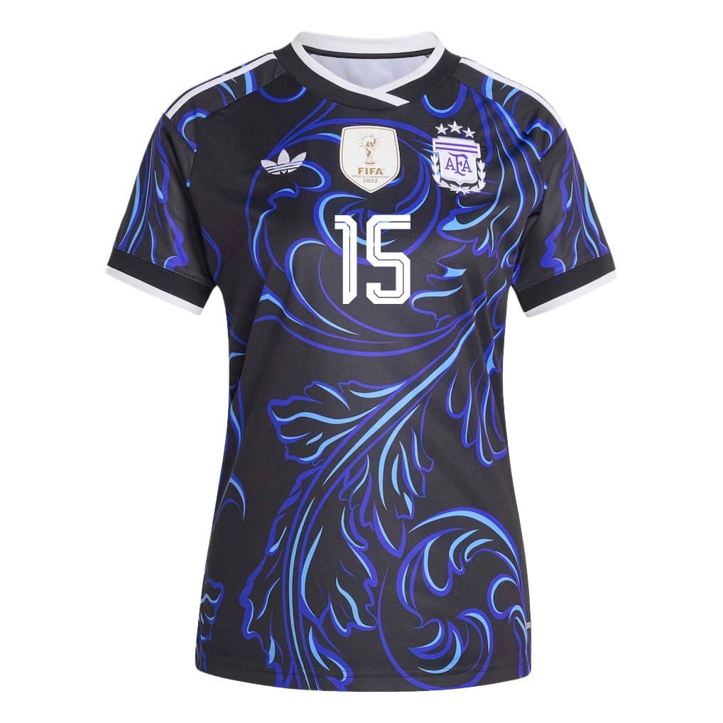 Nicolás González 15 Women's Argentina National Team 2026 Away Jersey - Black