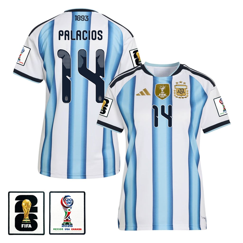 Exequiel Palacios 14 Women's Argentina National Team 2026 Home Jersey - White