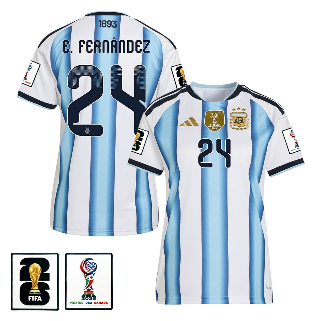 Enzo Fernández 24 Women's Argentina National Team 2026 Home Jersey - White