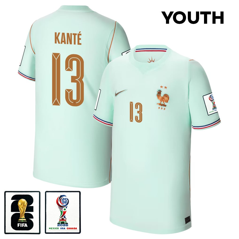 N'Golo Kanté 13 Youth France National Team 2026 Away Jersey - Green