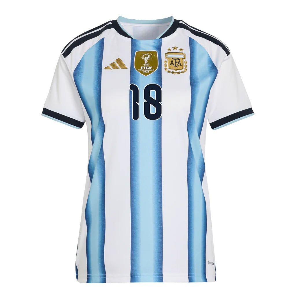 Nico Paz 18 Women's Argentina National Team 2026 Home Jersey - White