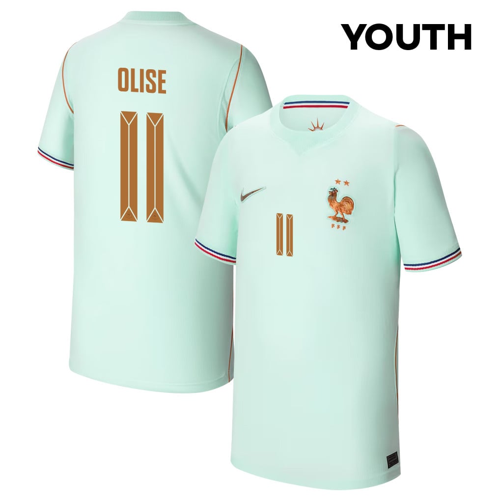 Michael Olise 11 Youth France National Team 2026 Away Jersey - Green