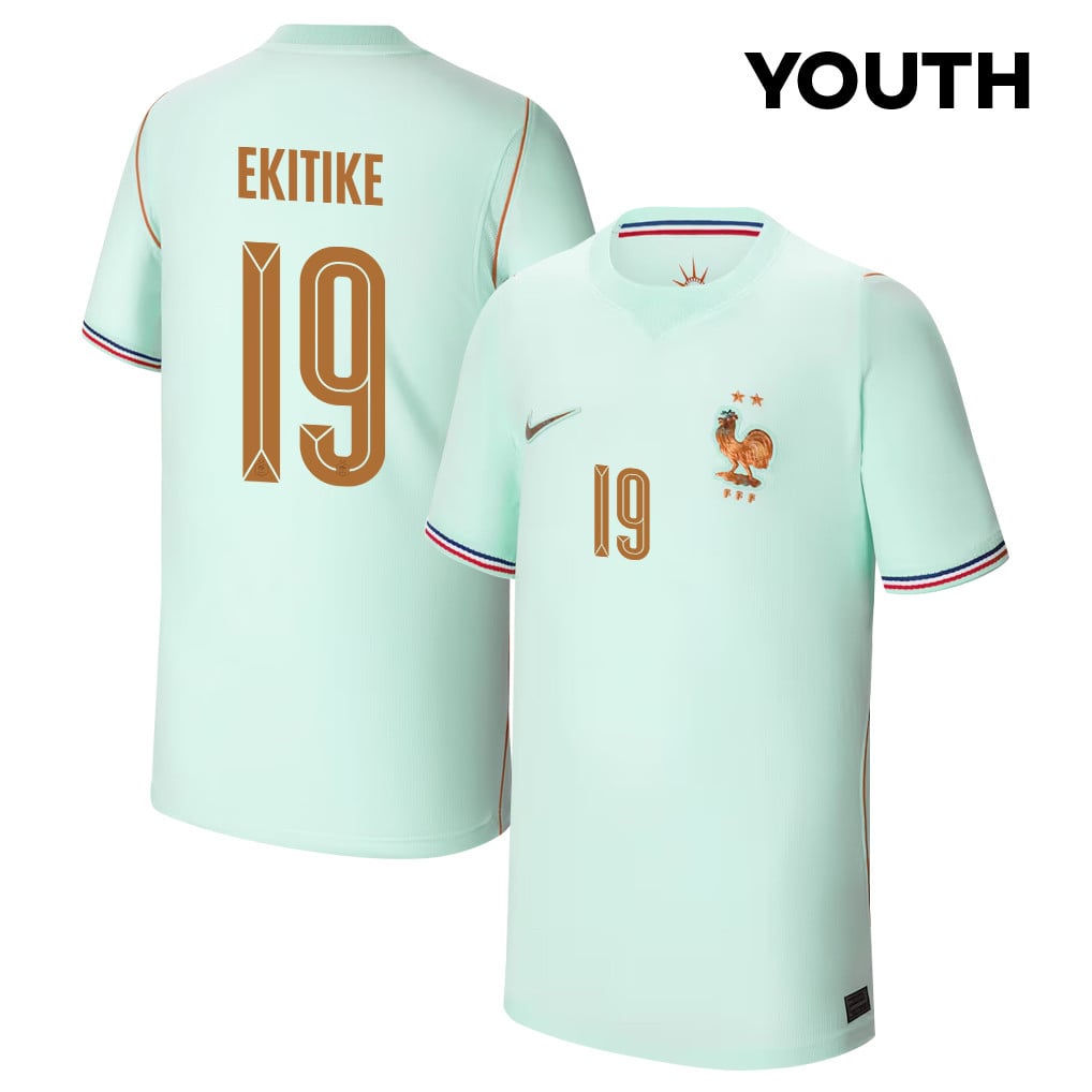 Hugo Ekitike 19 Youth France National Team 2026 Away Jersey - Green