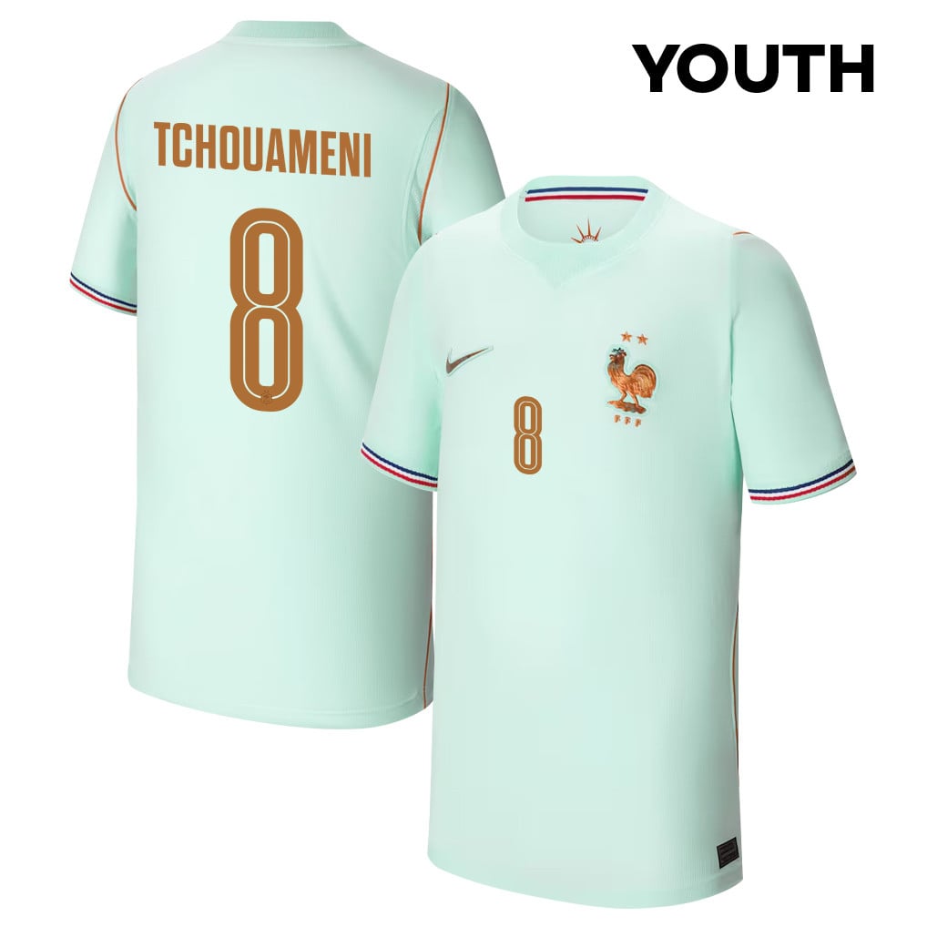 Aurélien Tchouaméni 8 Youth France National Team 2026 Away Jersey - Green