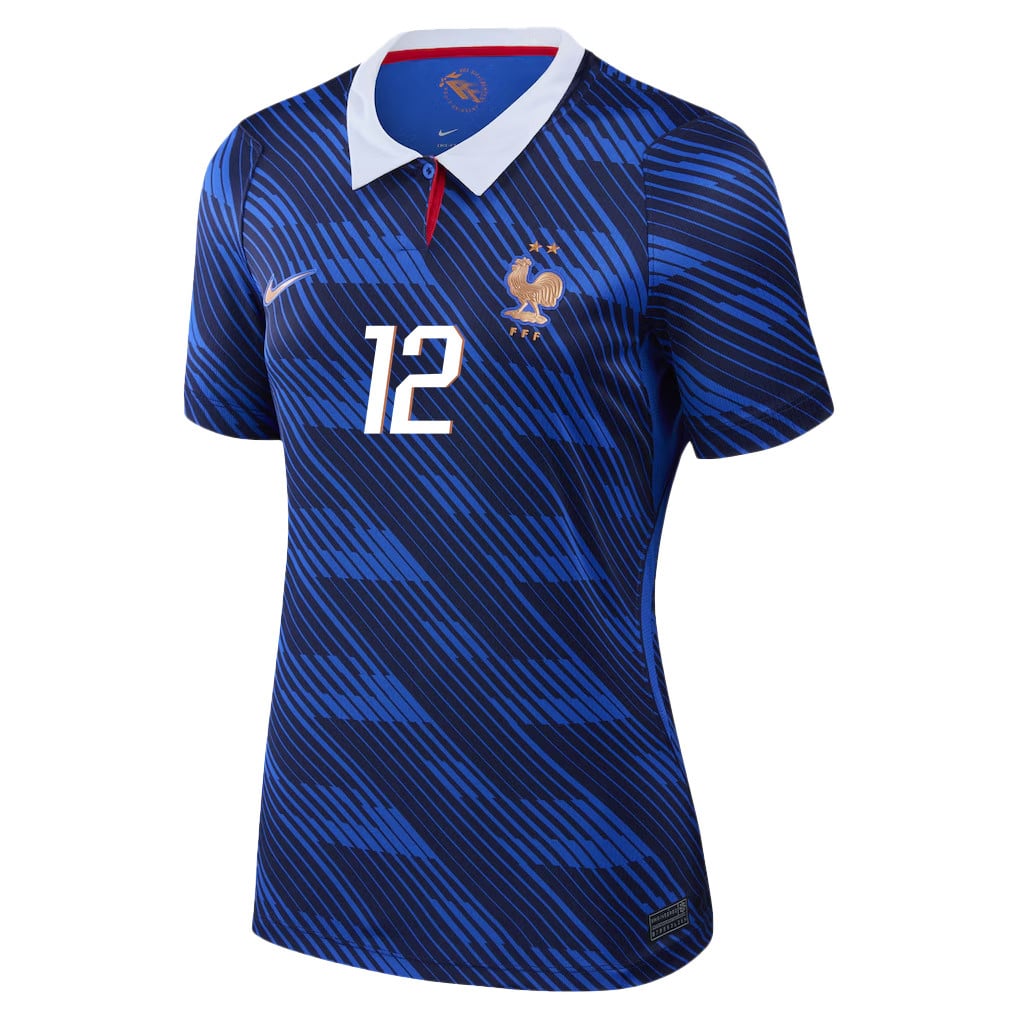 Maghnes Akliouche 12 Women's France National Team 2026 Home Jersey - Blue
