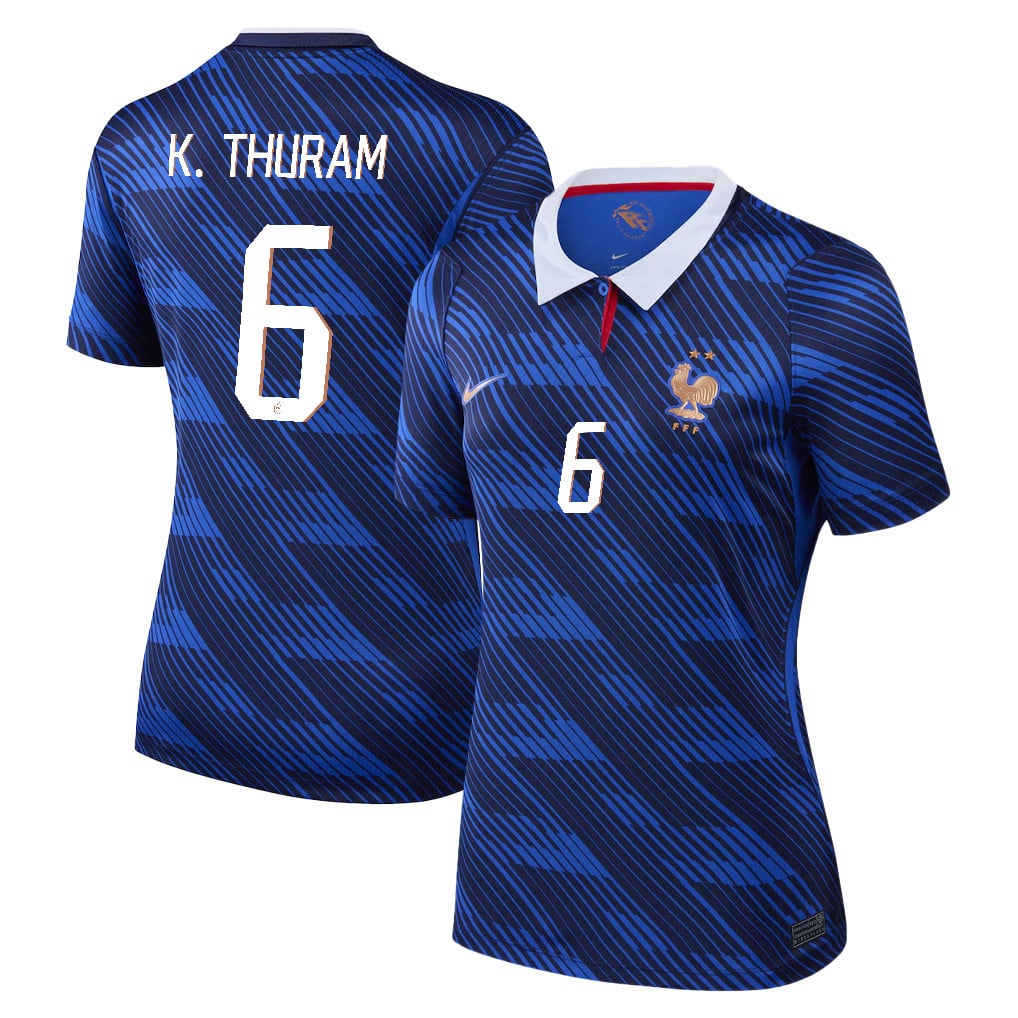 Khéphren Thuram 6 Women's France National Team 2026 Home Jersey - Blue