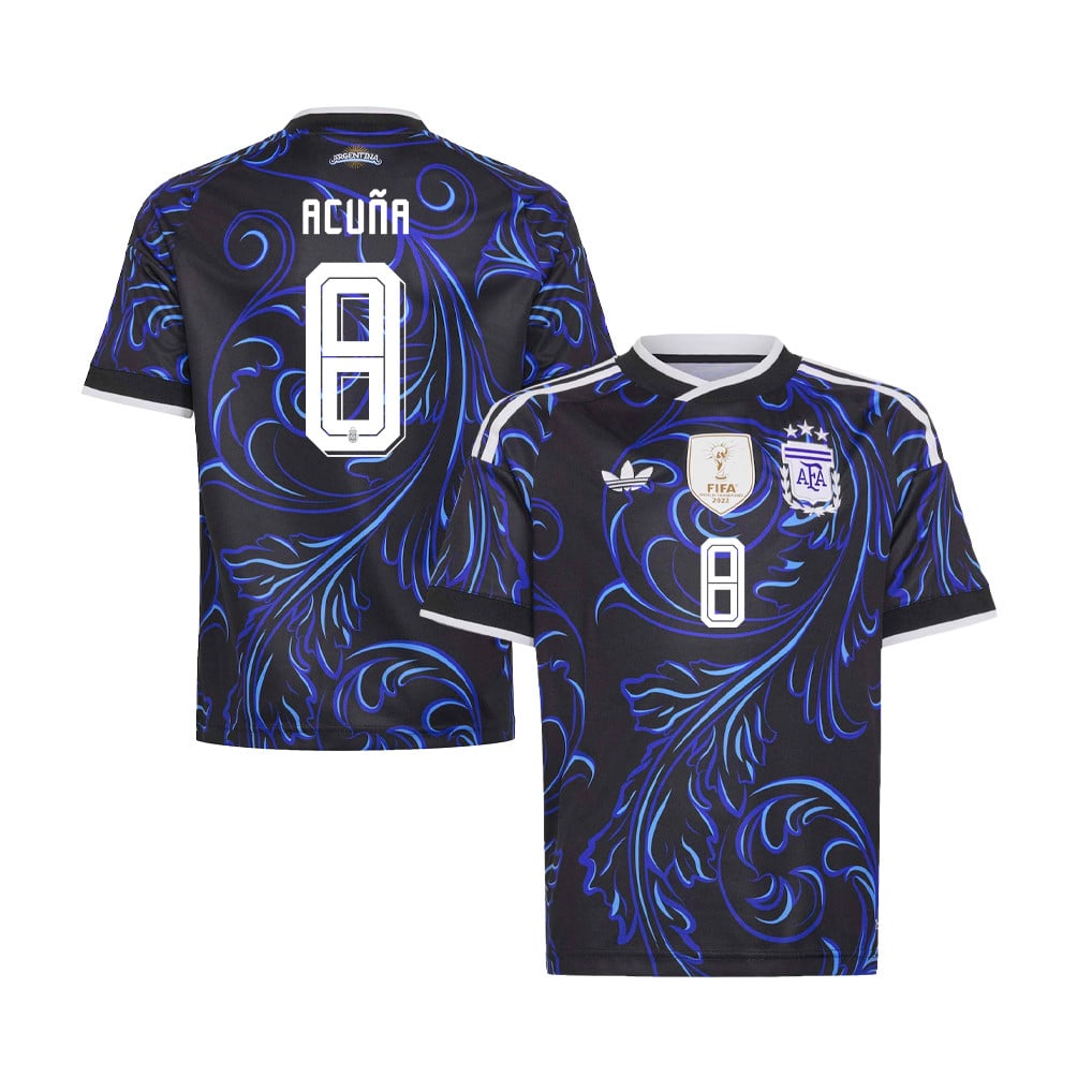 Marcos Acuña 8 Youth Argentina National Team 2026 Away Jersey - Black