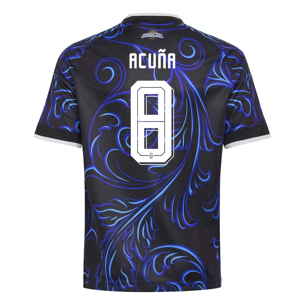 Marcos Acuña 8 Youth Argentina National Team 2026 Away Jersey - Black