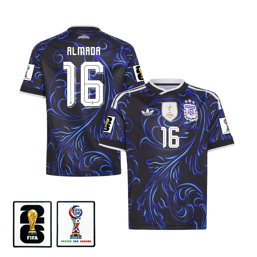 Thiago Almada 16 Youth Argentina National Team 2026 Away Jersey - Black