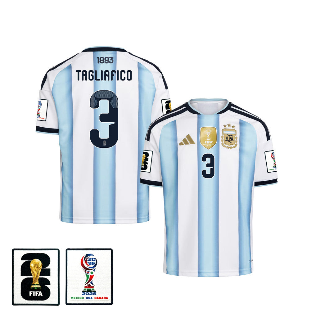 Nicolás Tagliafico 3 Youth Argentina National Team 2026 Home Jersey - White