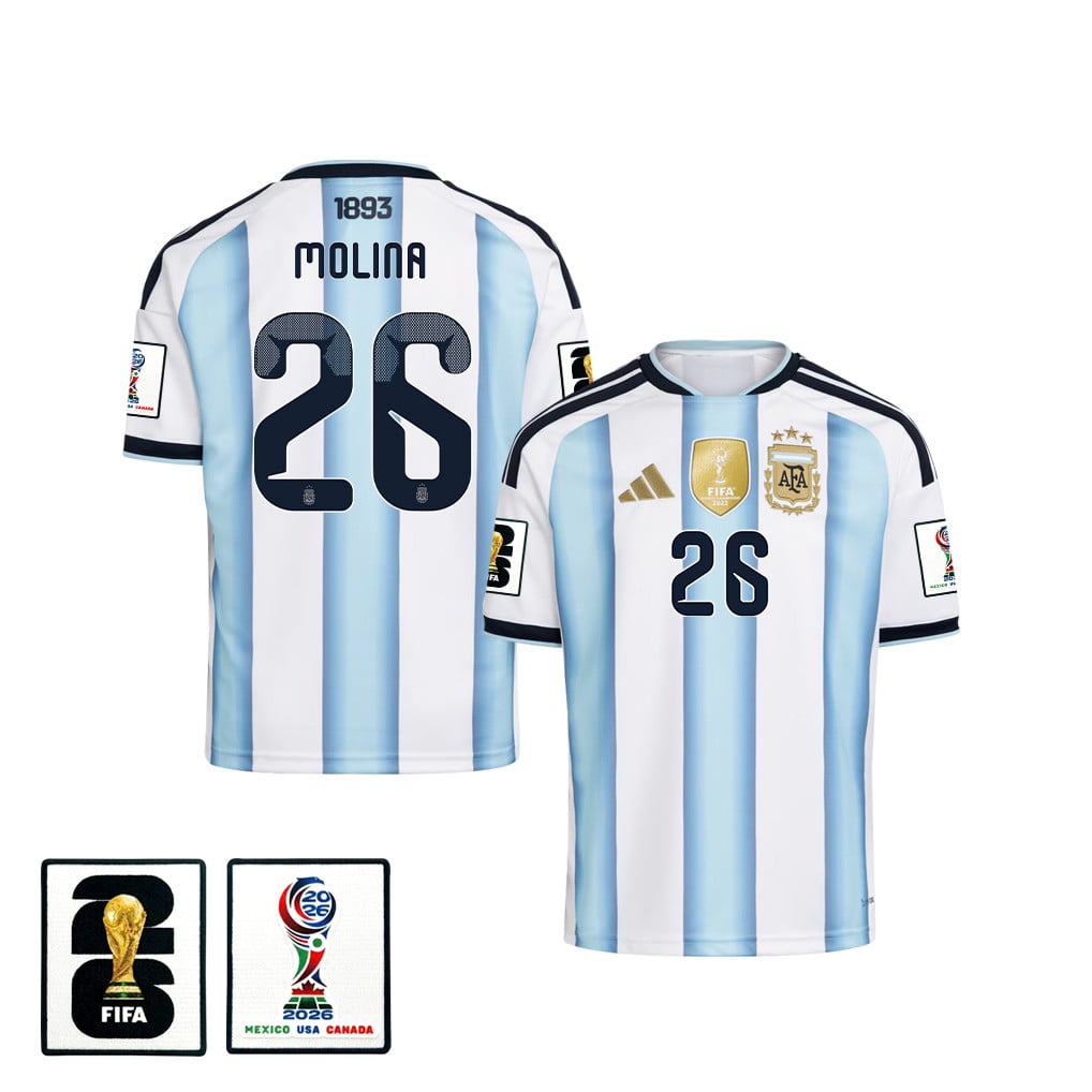 Nahuel Molina 26 Youth Argentina National Team 2026 Home Jersey - White