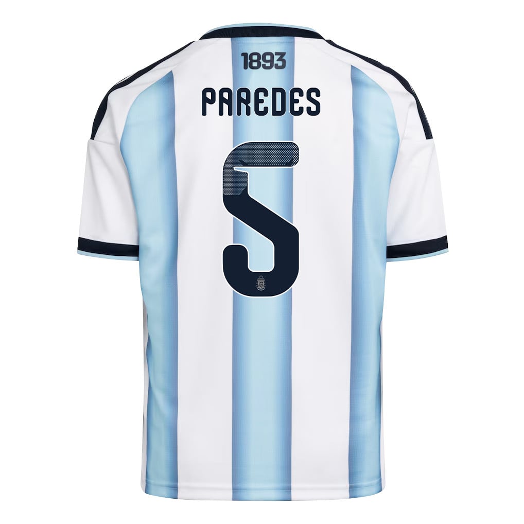 Leandro Paredes 5 Youth Argentina National Team 2026 Home Jersey - White
