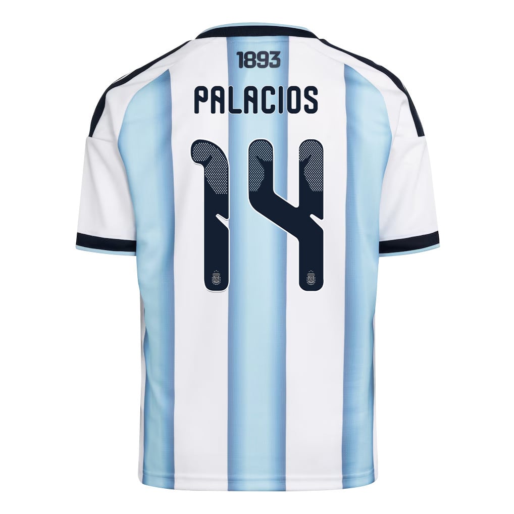 Exequiel Palacios 14 Youth Argentina National Team 2026 Home Jersey - White